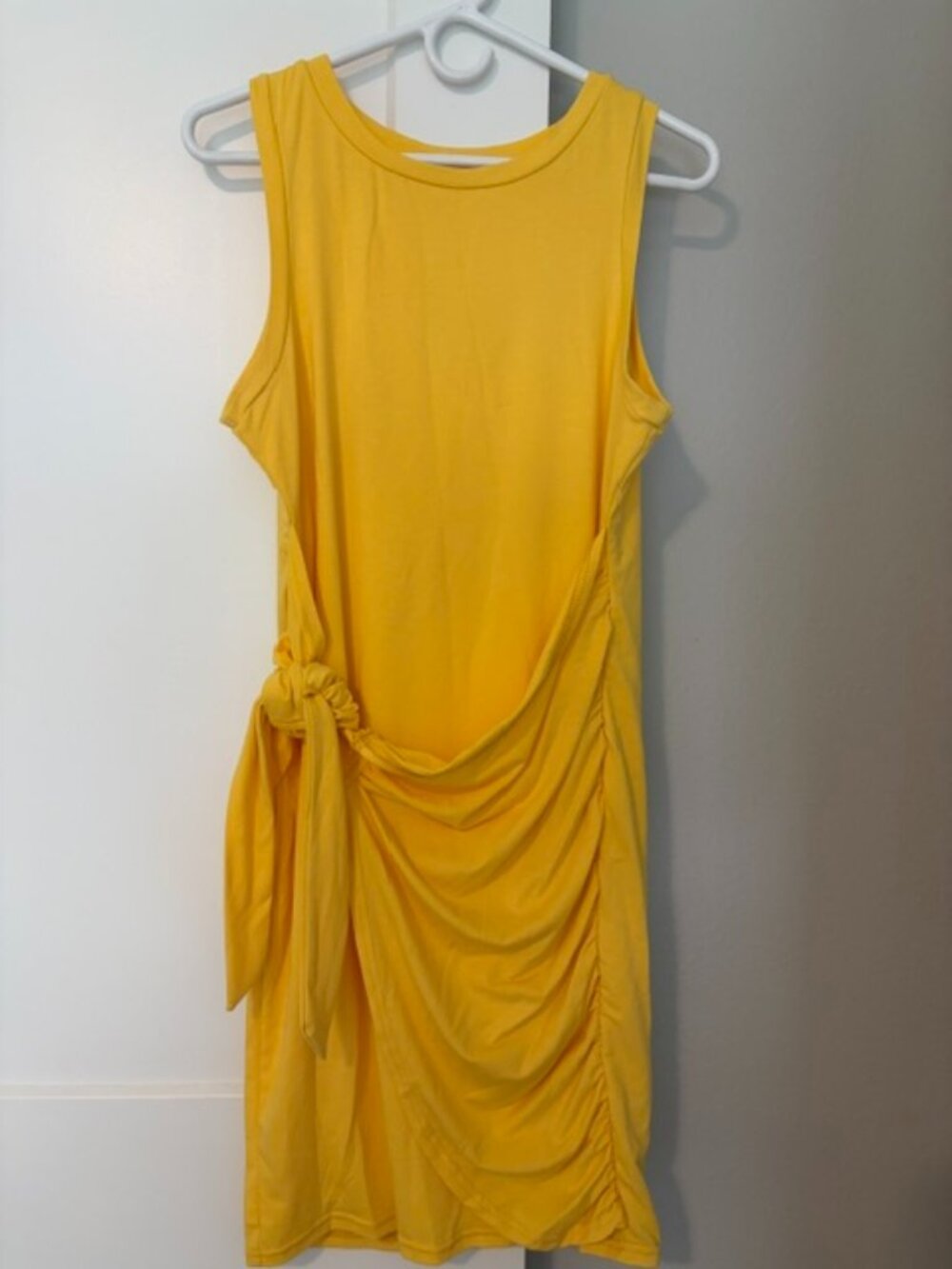 Yellow Faux Wrap Dress